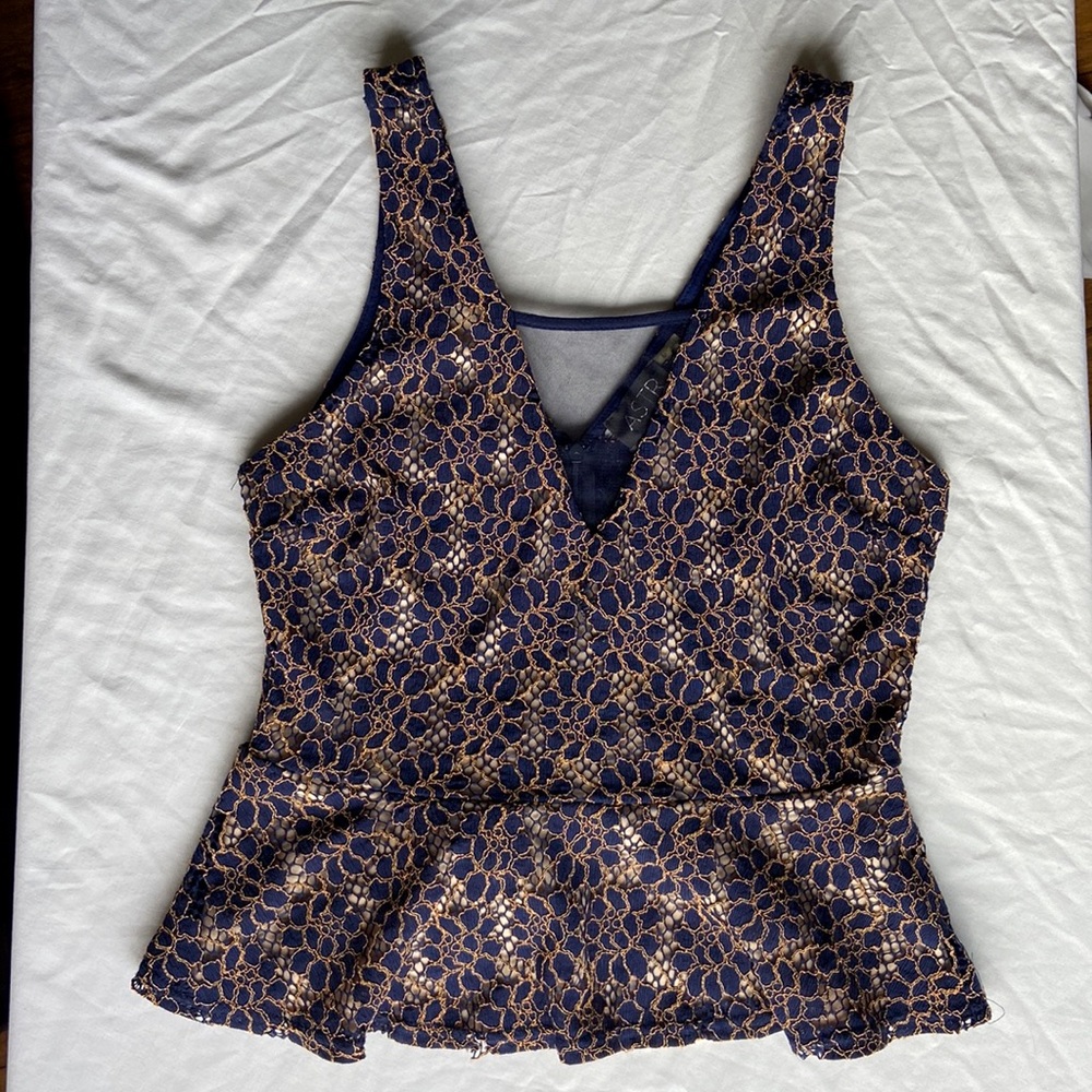 ASTR lace peplum tank